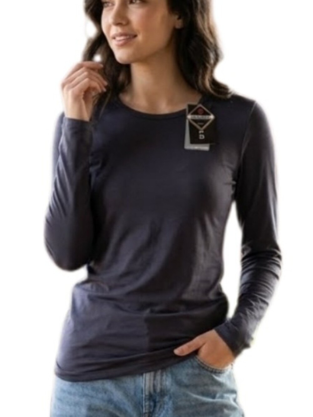 Tesla Shirt Training Long Sleeve Round Neck Gray Size S